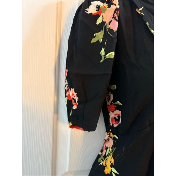 Free People V-neck Black #Floral Dress. Size2 - Picture 3 of 5
